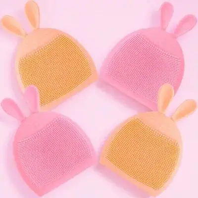 4 pezzi di coniglio spazzola per la pulizia del viso strumenti per la cura della pelle in silicone detergente delicato massaggiatore donne esfoliare rimuovere l'olio secco delicato