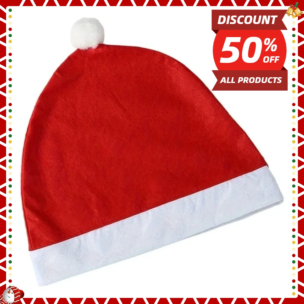 

2/4Pcs Christmas Chair Covers Velvet Material Christmas Car Seat Decorative Headrest Covers Chair Headrest Hats Decoration