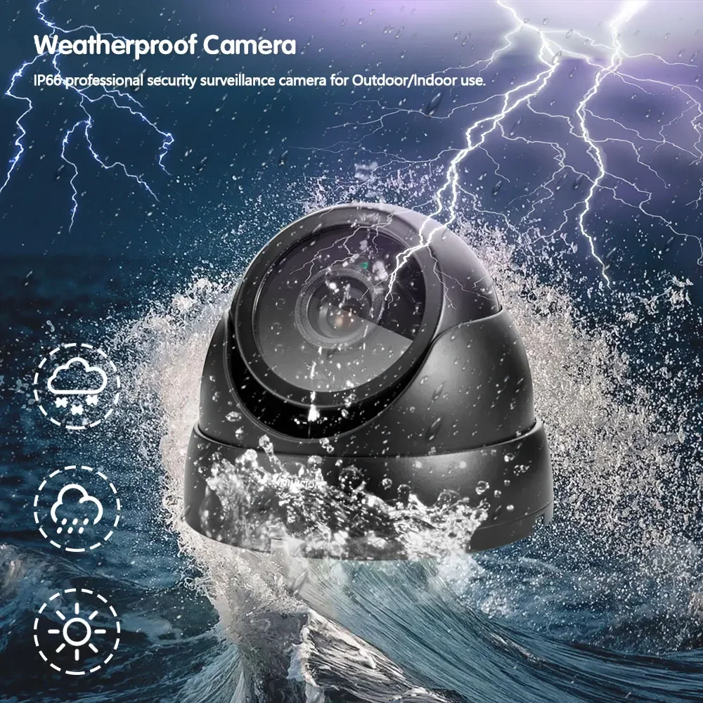 8MP Full Time Color Security Camera System 4K 8CH H.265+ DVR Waterproof Doom CCTV Camera Remote Access Surveillance System Kit