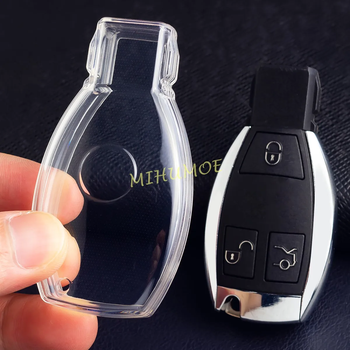 Voor Mercedes Benz A B C E S G M V-Klasse Cla Cls Gla Glc Gle Glk Gl/Gls Sl Slk Zwart Transparant Sleutelhanger Hoesje Cover Sleutelhanger