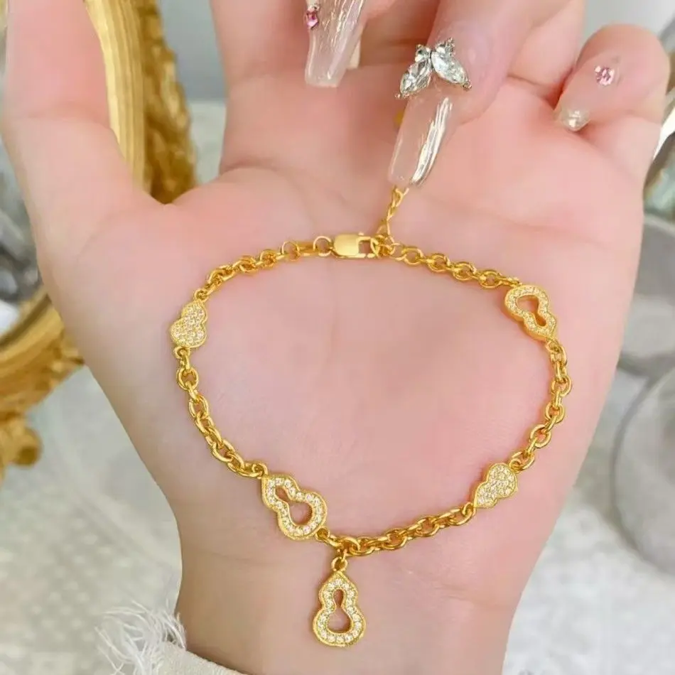 

Вьетнамский браслет Shajin с полной бриллиантовой тыквой, роскошный нишевый дизайн, ювелирные изделия для подруги, праздничный подарок