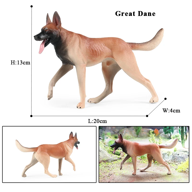 Oenux Duży rozmiar Psy Model Border Collie Dog Niemiecki Samoyed Buldog Shiba Inu Figurki zwierząt domowych Wysokiej jakości dekoracja domu Zabawka dla dzieci — zdjęcie 4