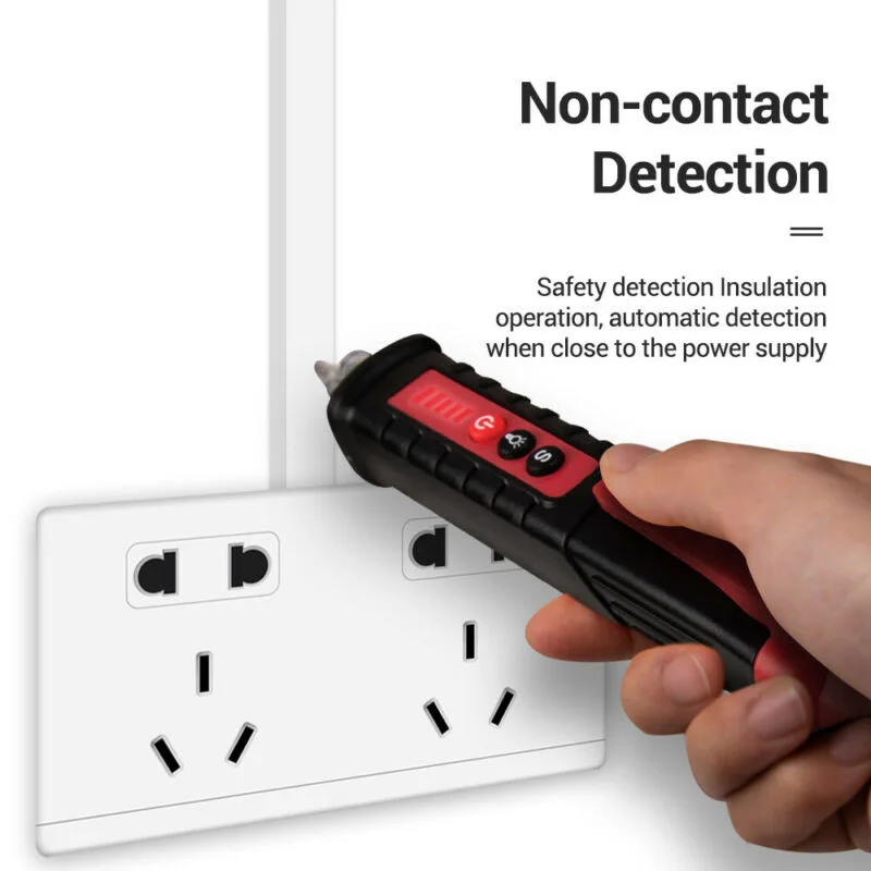 Detector Reliable and Professional Voltage Detector Pen with Automatic Sensitivity Selection and Sound and Light Alarm