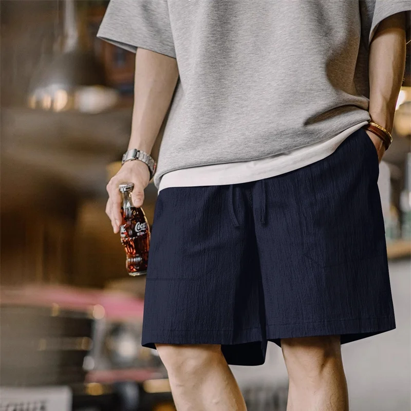 جديد الصيف فضفاض رجالي بلون السراويل خفيفة الوزن سراويل رياضية الرباط شورتات للبحر الرجال الركض السراويل الرياضية غير رسمية #4