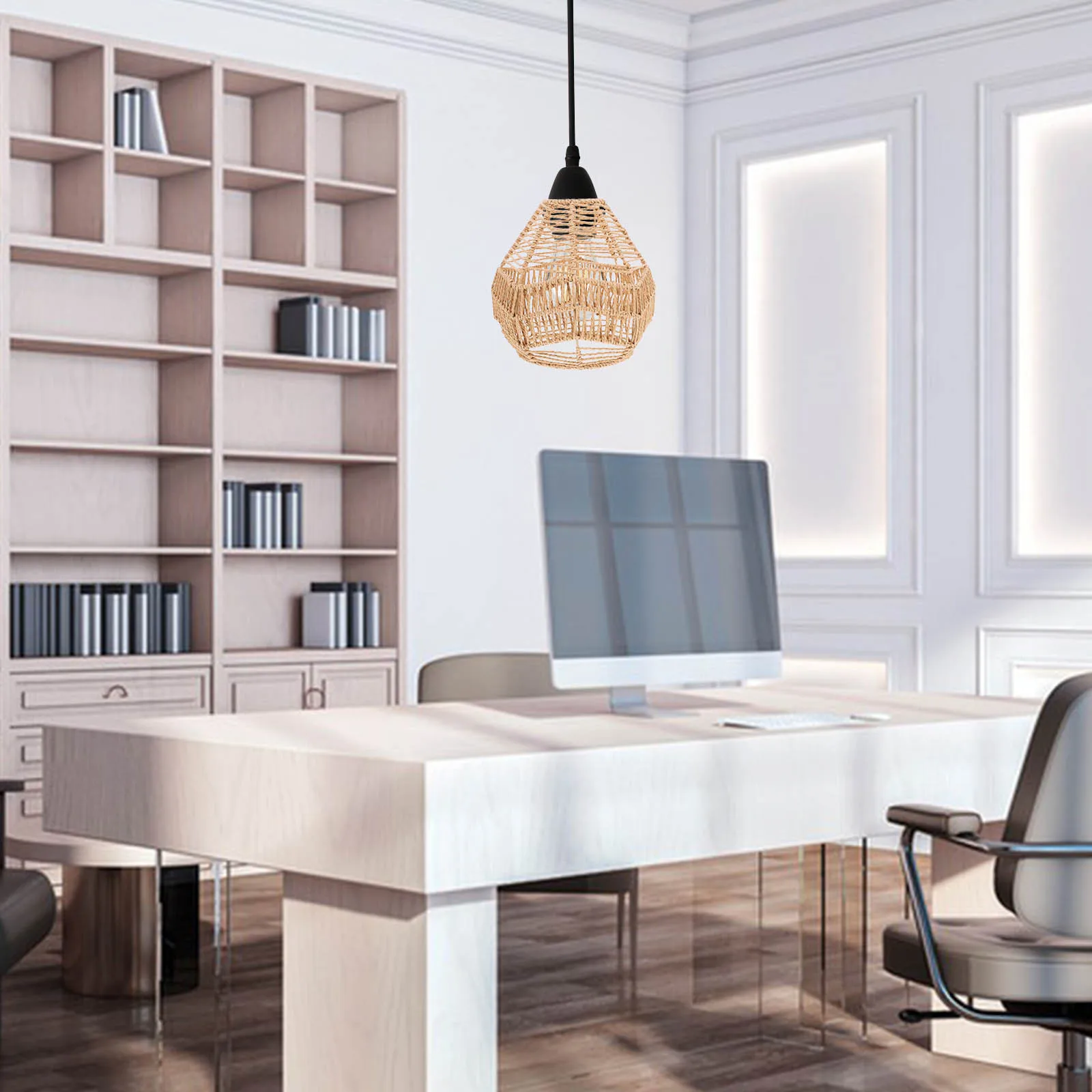 

Винтажный подвесной светильник ручной работы из искусственного ротанга, креативный подвесной абажур в стиле бохо для чайной комнаты и ресторана, долговечный