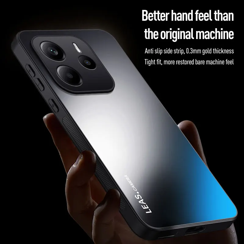 EUCAGR Stoßfest AG Frosted Weiche TPU + PC Matte Zurück Abdeckung Für Xiaomi Redmi Hinweis 14 Note 14 4G Europäische version Telefon Fall Coque