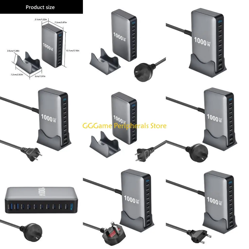 

U55B 10Port 1000W Highly Speed Charging PD Port Compatible for Phone Devices for Homes Offices Devices Tablets Use