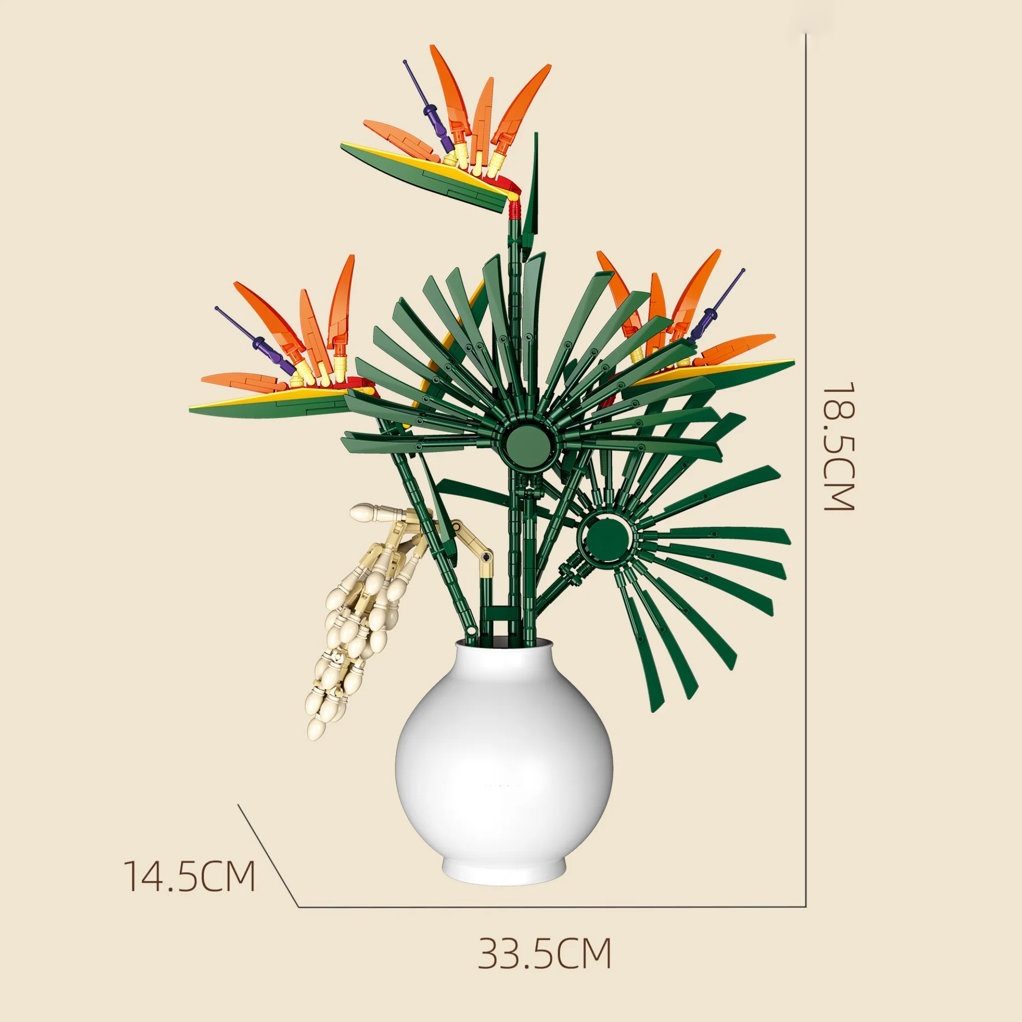 530pcs Bird of Paradise Plant Building Blocks Botanical Flower Bonsai Potted Desktop Decoration DIY Bricks Toys for Adult Gifts view 6