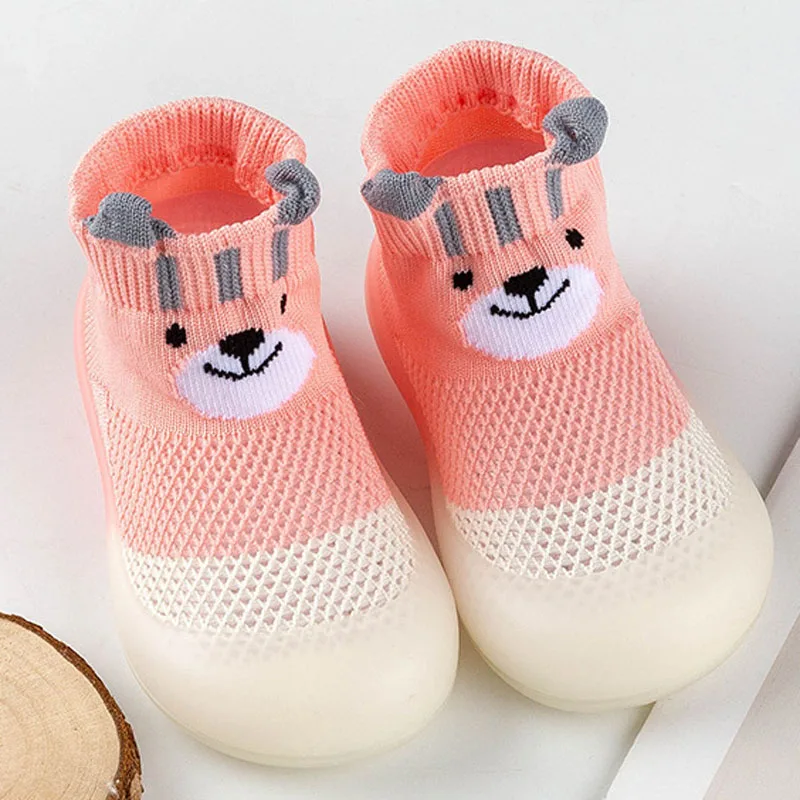 Baby Boys Girls Sock Shoes Non-Slip Floor Socks Kids Infant Summer Cartoon Mesh Breathable Firstwalkers With Rubber Sole CSH1354