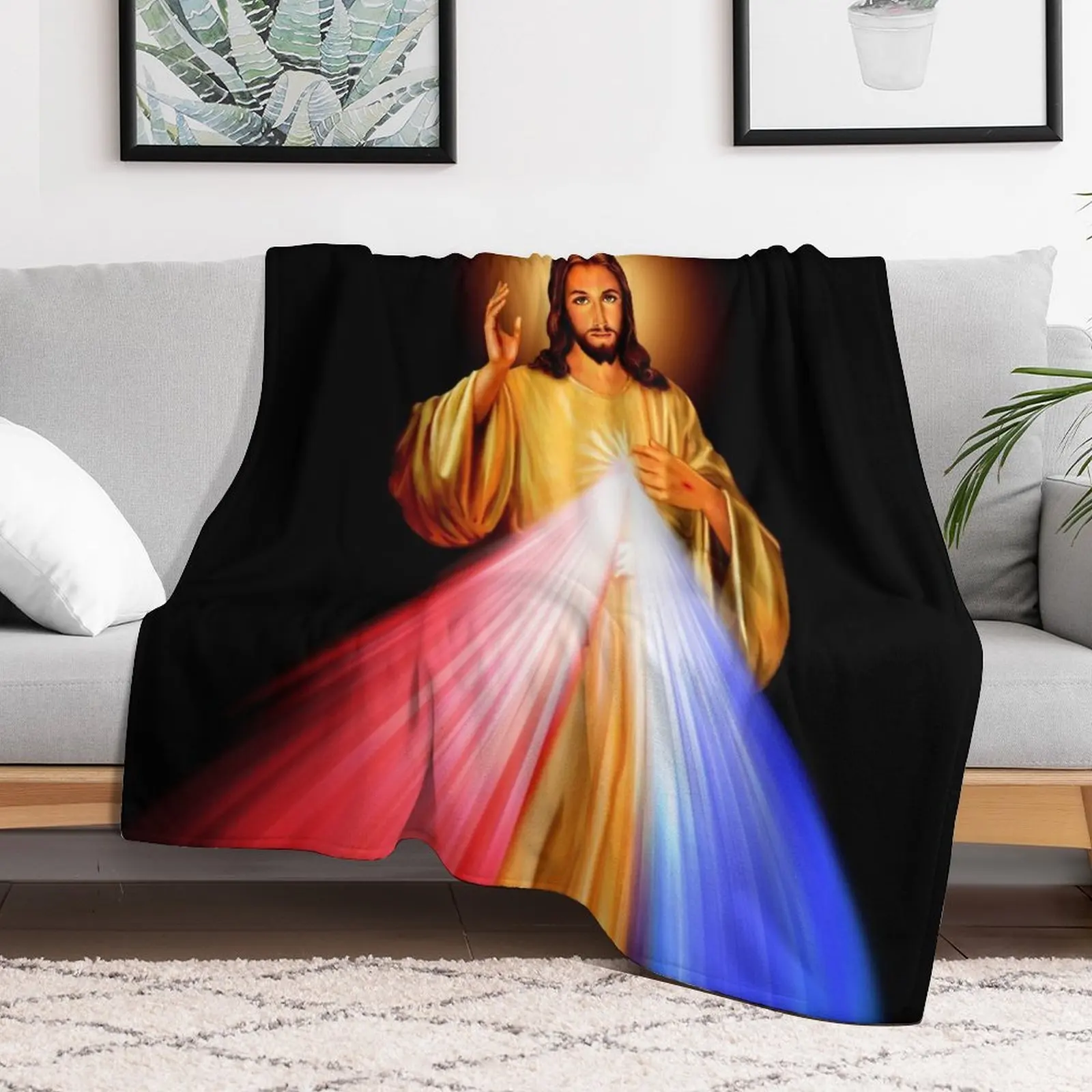

The Divine Mercy, Jesus I trust in You, Saint Faustina, Divine Mercy Throw Blanket christmas gifts Bed linens anime Blankets