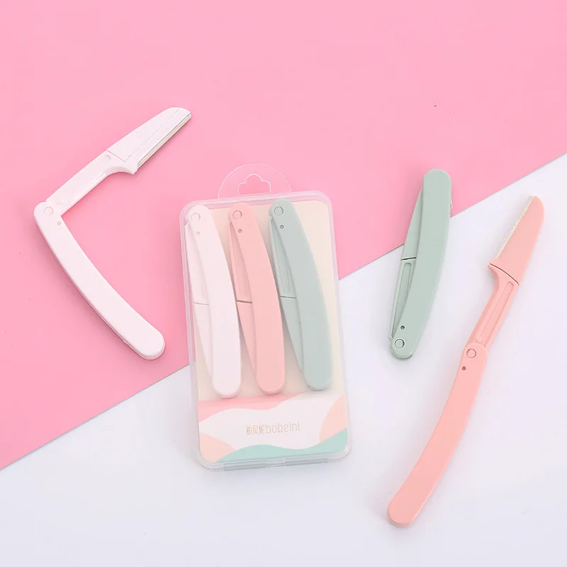 Safety Folding Eyebrow Trimmer Non Electric Eyebrow Remover for Girl Beginner Replaceable Blade Cosmetic Accessories Makeup Tool