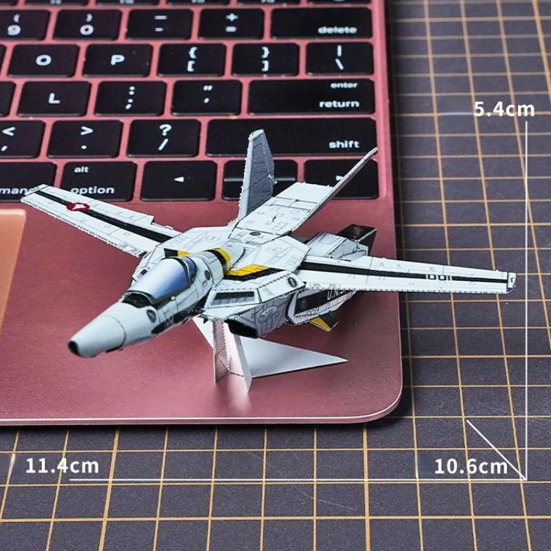VF-1S Deformation Fighter 3d Metal Puzzle Glue-free DIY Manual Assembly Model Kits Jigsaw Puzzle Toys Creative Gifts Decoration