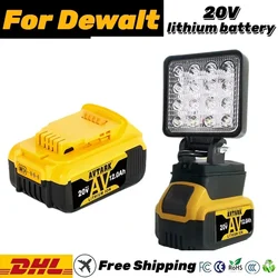 For Dewalt Led Light 20Volt Battery 4In Portable Spotlights Cordless Outdoor Work Fishing Handheld Emergency Tool Light battery