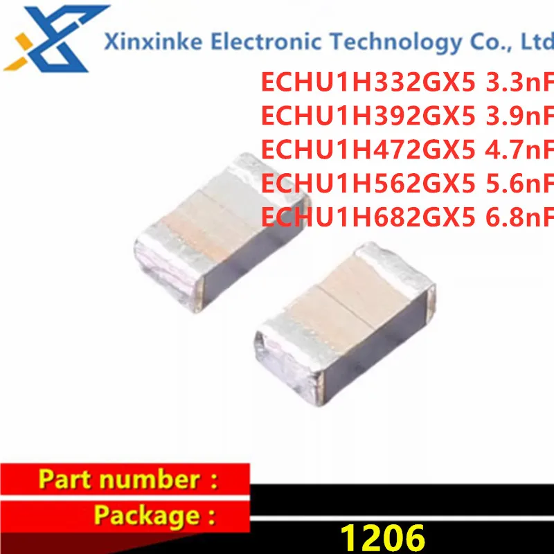 

20PCS PPS CBB Polyester Capacitance ECHU1H472GX5 ECHU1H332/392/562/682GX5 1206 2% Thin Film Capacitor 4.7NF 3.3nf 3.9nf 5.6NF