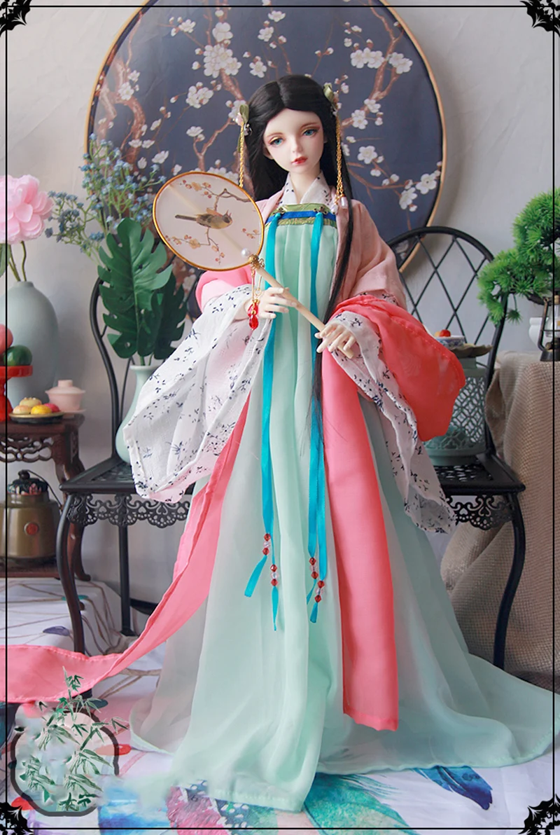 1/4 1/3 Scale BJD Clothes Ancient Costume Fairy Dress Chinese Hanfu Outfit For BJD/SD MSD SD13 EID Big Girl Doll Accessories