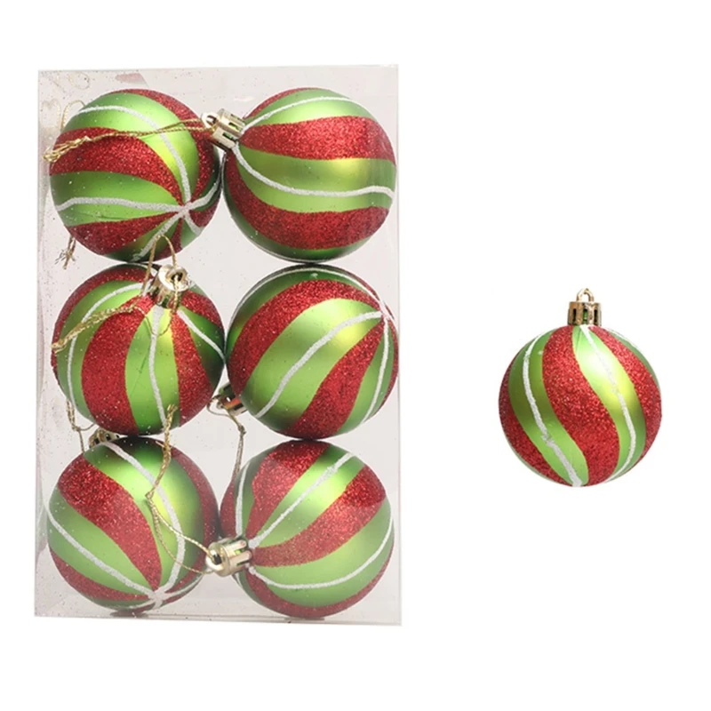 

Christmas Tree Ornament Set Holiday Collections Christmas Balls Artistic Pattern Sphere for Tree Adornment