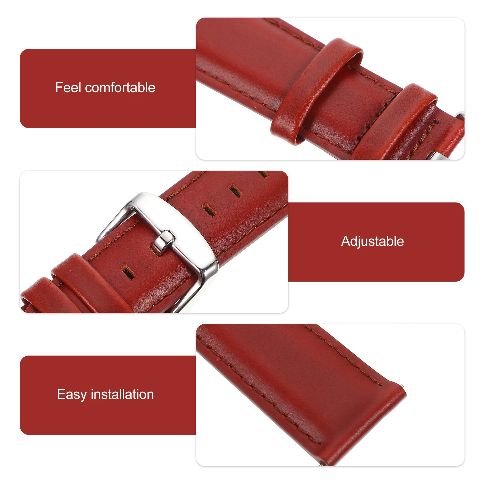 

Cowhide Watch Band Adjustable Strap For Universal Wristwatch Replacement Retro Vintage Style Watchband