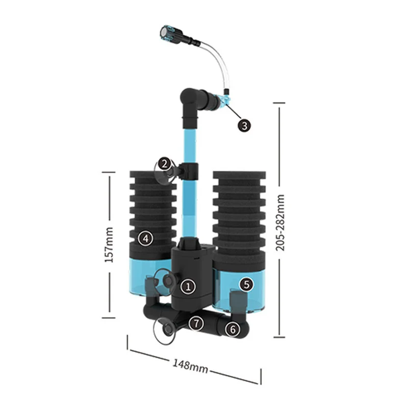 Qanvee Electric Water Sponge USB Purifier Biological Oxygen Fish Tank Filter Foam Aquarium Accessories Filtro Equipment Goods