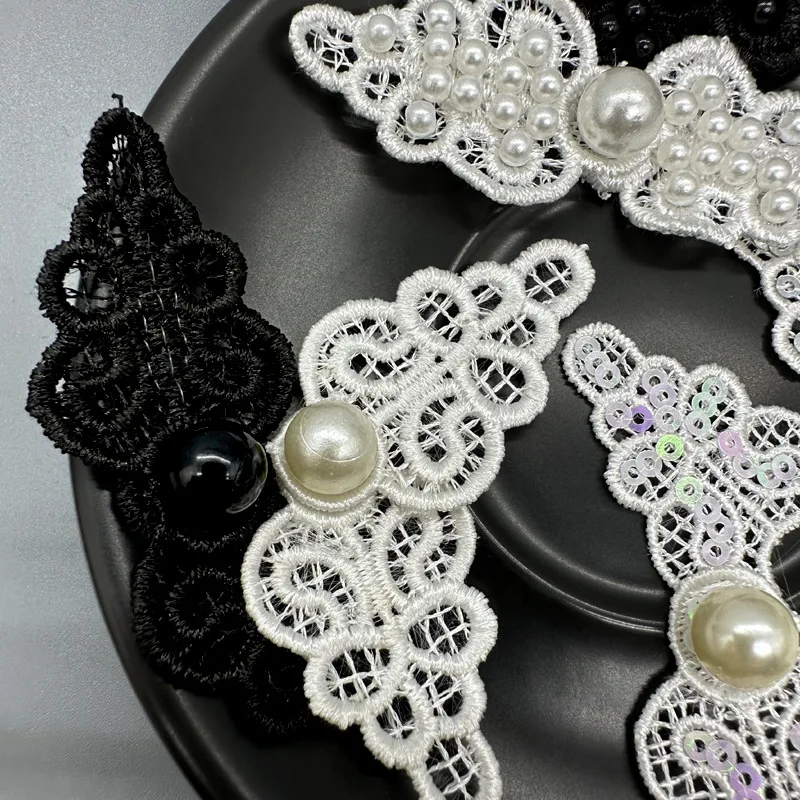 Handmade Embroidered Lace Cabbage Chinese Knot Button Vintage Hanfu Princess Dress Patch Frog Closure Sewing Findings DIY view 4