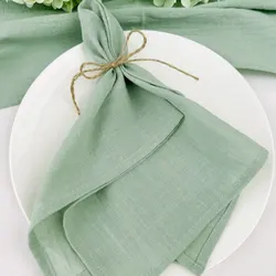 Set Of 2/6/12 40x40cm Table Cloth Napkins Durable Polyester Thicken Placemat Reusable for Kitchen Dining  Wedding Decoration