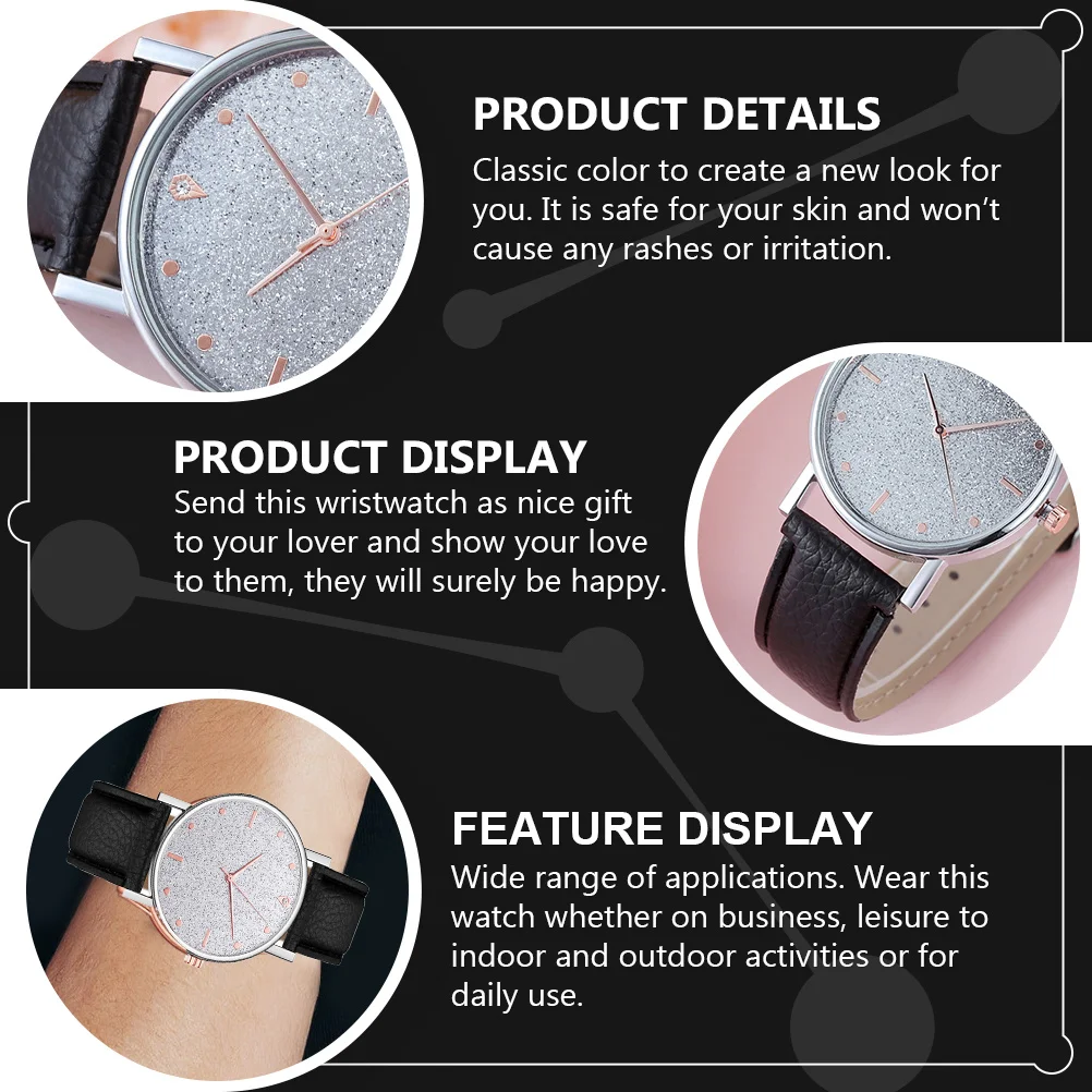 1 pçs feminino casual cinto ajustável durável liga de vidro relaxar negócios moderno relógio de pulso feminino