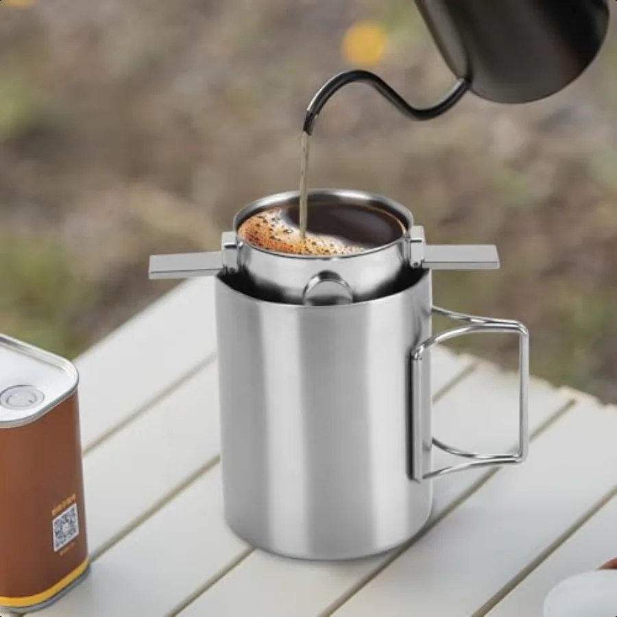 

304 Stainl Steel Hanging Ear Coffee Filter Cup Portable Hand Flush Filter Filter Paper Filterfree Funnel Coffee Utensils