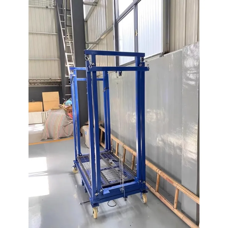 500KG積載能力 電動足場リフト リモコン付き 折りたたみ式移動プラットフォーム 家庭改修工事用