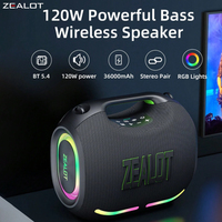 ZEALOT ZE01 120W Wireless Speaker With Carry Handle,EQ Mode, RGB Light,TWS Dual Pairing, Fast Charging, 24000mAh Power bank.