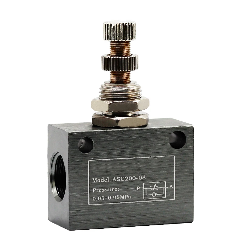 

ASC Series High Quality Gas Flow Control Valve ASC100-06 Throttle Valve Pneumatic One-Way ASC200-08 ASC300-10/15