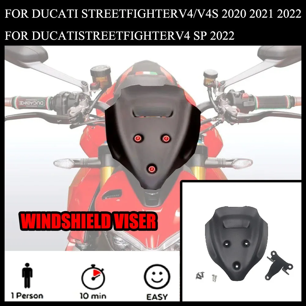 

Подходит для мотоцикла DUCATI Streetfighter V4 V4S 2020 2021, новый стиль, аксессуары, лобовое стекло, солнцезащитный козырек, козырек, лобовое стекло