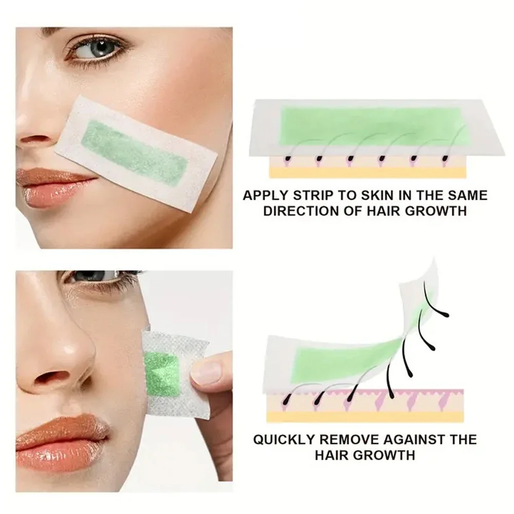 15Pcs/Set Depilatory Cartine Wax Strips For Hair Removal Wax Paper Professional Face Leg Lip Eyebrow Leg Arm Body Hair Remove