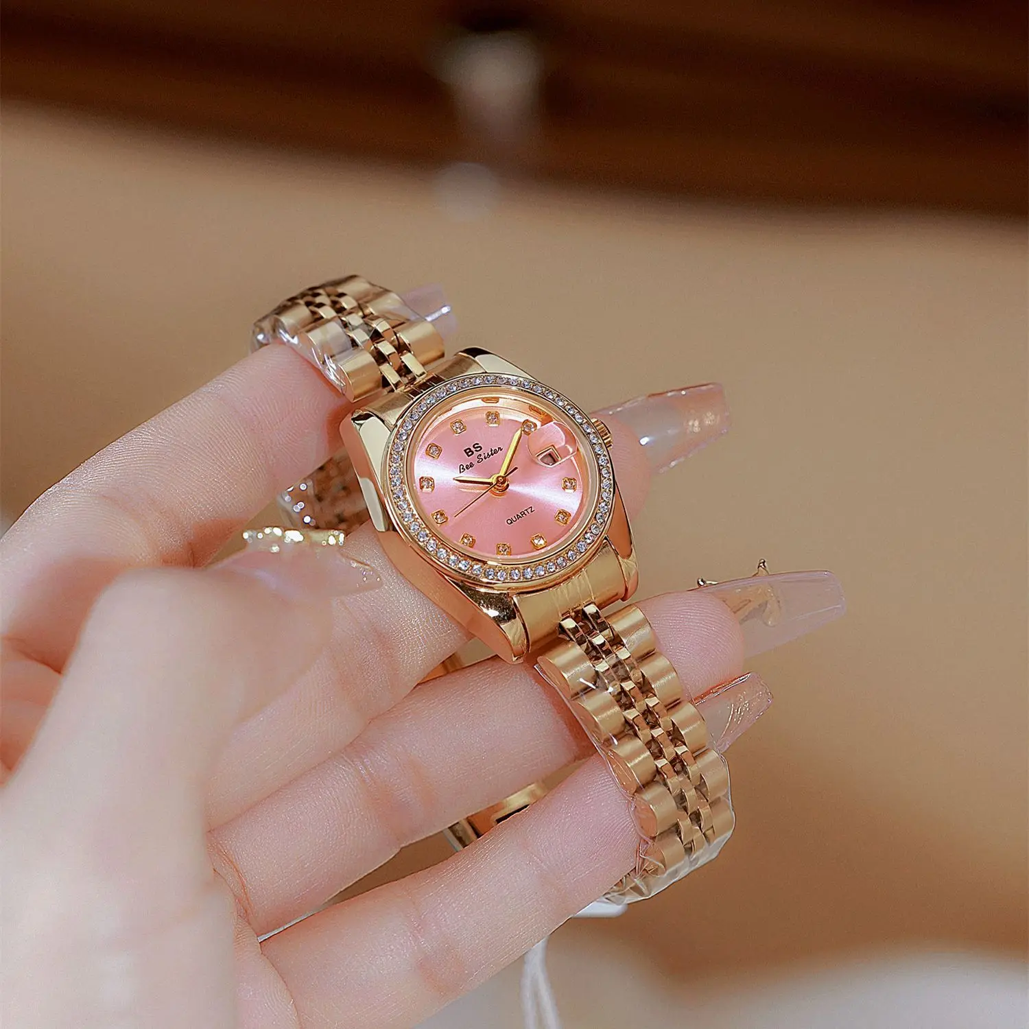 UTHAI Women Watch Light Luxury Brand Calendar High Quality Steel Band Waterproof Beimu Ladies Fashion Quartz Watches Gift