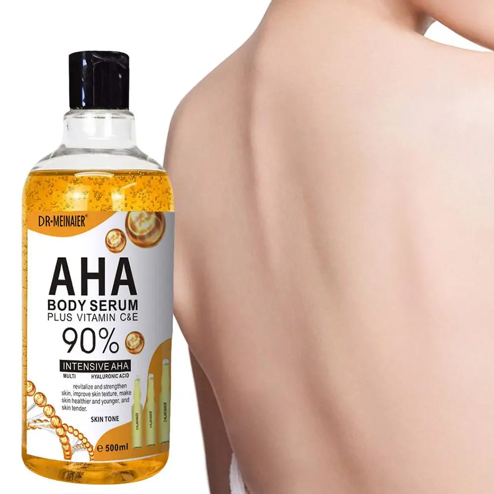 AHA Plus-suero facial con vitamina C y E, Corrector de manchas, crema blanqueadora, hidratante, aclarante corporal, 500ml