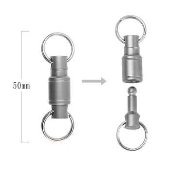 티타늄 합금 키체인 미니 로터리 버클 윈드 벨 커넥터, 스테인리스 스틸 키링, EDC 도구, 퀵 릴리스 
