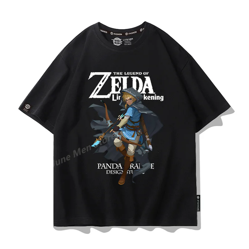 (Uniqlo) Legend of Zelda short sleeve T-shirt tears game Men Cotton T-shirt Top Summer Women Cotton T-Shirt Men Clothing