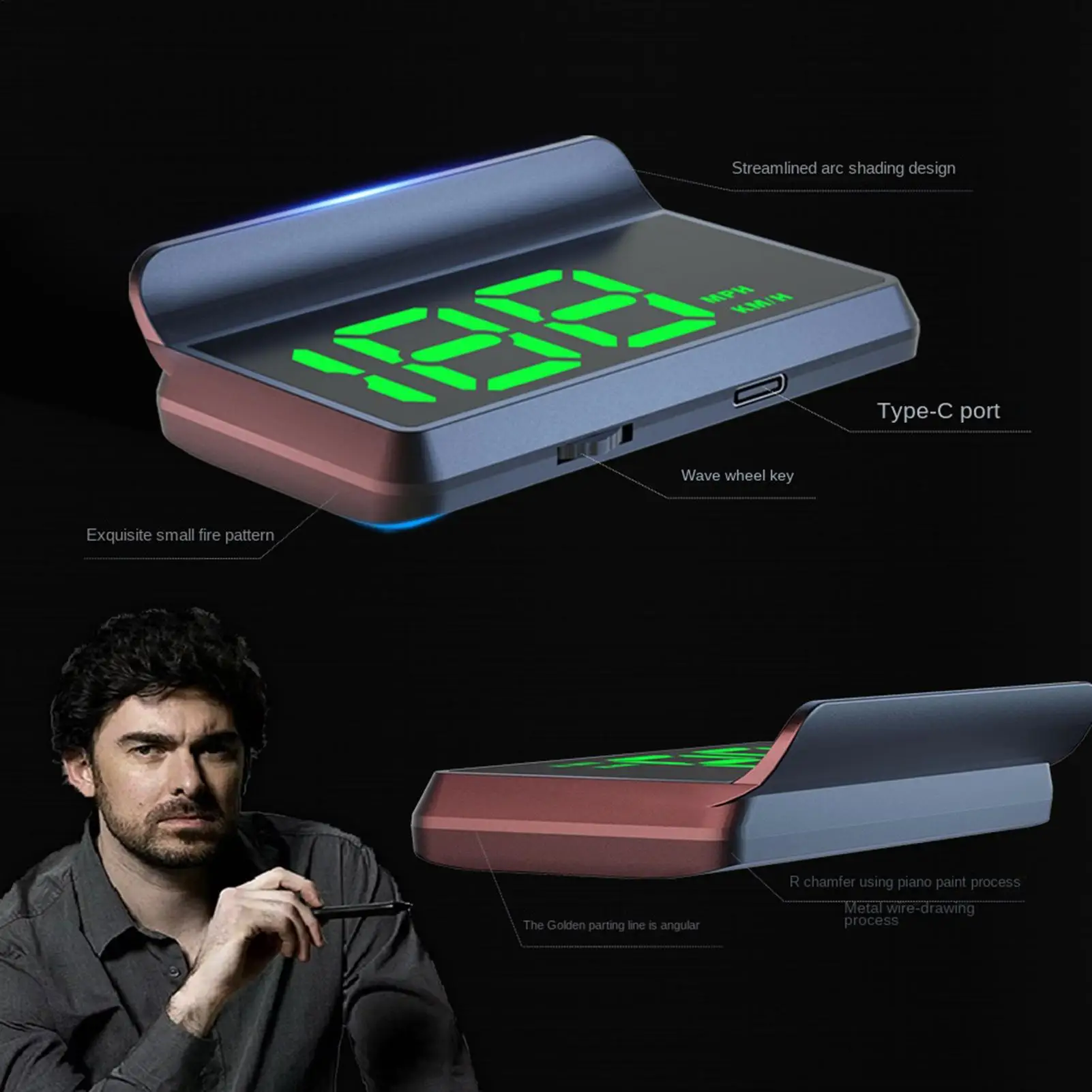 car HUD head-up display Adjustable Brightness Auto On/Off Projector Head Up Display GPS Speedometer for Truck MPV RV