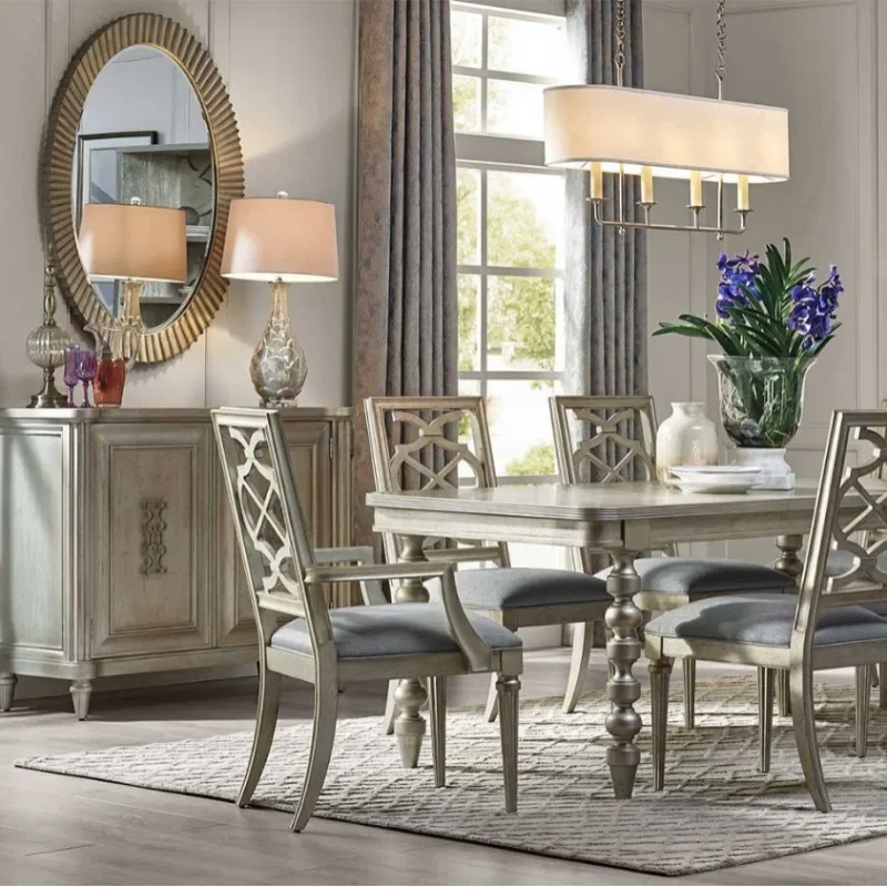 Armoire latérale de salle à manger rétro américaine, petit appartement léger, armoire de rangement de luxe en bois massif, casier de salon et de ménage