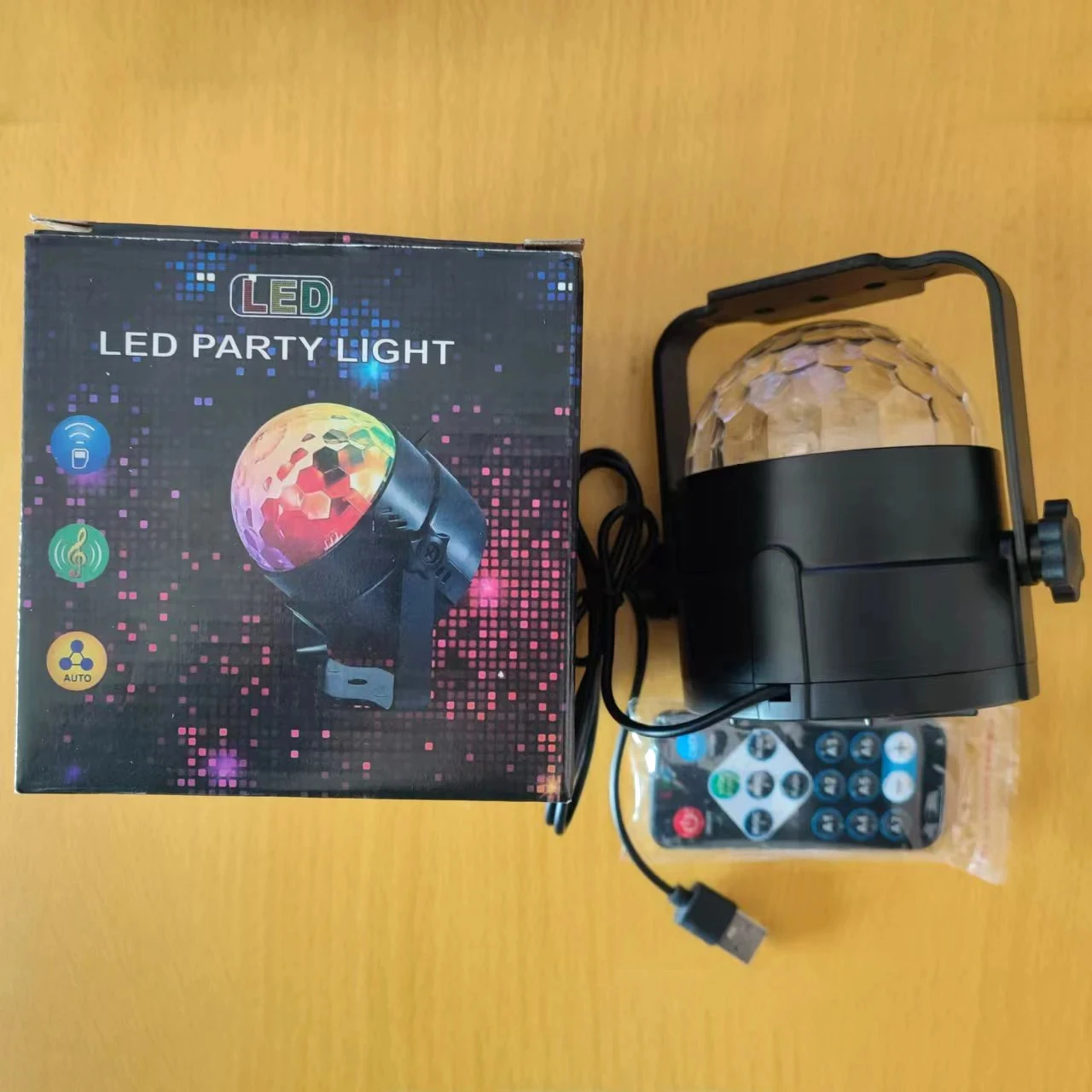 LED Stage Disco Light Rotating DJ Ball Strobe Remote Sound Control Magic Dance Car RGB Christmas Gift Party Club Laser Show Lamp