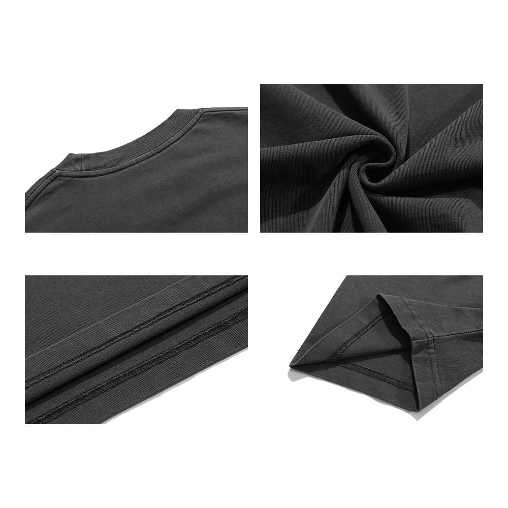 Promotion Plus Size 275GSM Heavyweight Cotton Vintage Acid Washed Custom Branded Men Oversized Streetwear T Shirt