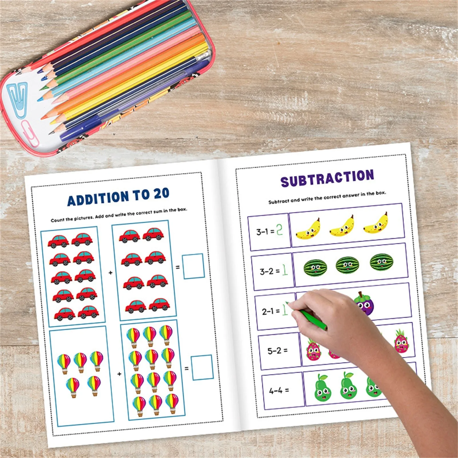 Математическая книга, рисунок животных, живопись, ручка управления, обучение детей, книга для раннего образования мозга для детей, 108 страниц