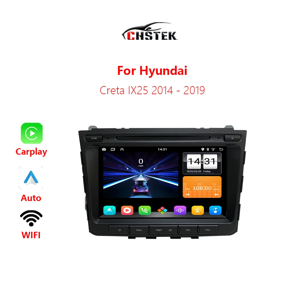 CHSTEK Car Radio Carplay For Hyundai IX25 Creta 2014-2019 Android Auto Multimedia Stereo Navigation Bluetooth WIFI GPS Autoradio