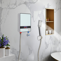 220V 6500W White Tankless Instant Electric Hot Water Heater Bathroom Shower Kit IPX4