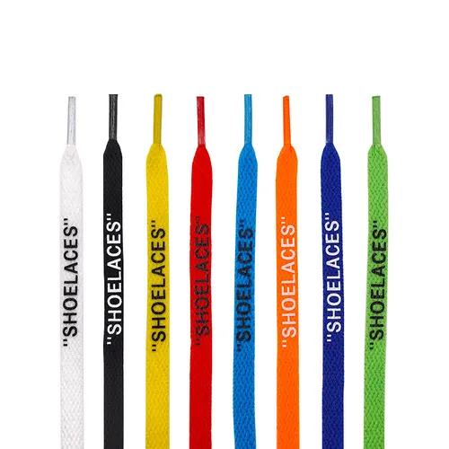 Nuevo Cordones de zapatos con estampado de 47 ""/55""/63 "", cordones de zapatos con estampado de silicona, cordones planos para botas de 8MM, cordones de zapatos blancos con estampado para zapatillas de deporte, 1 par