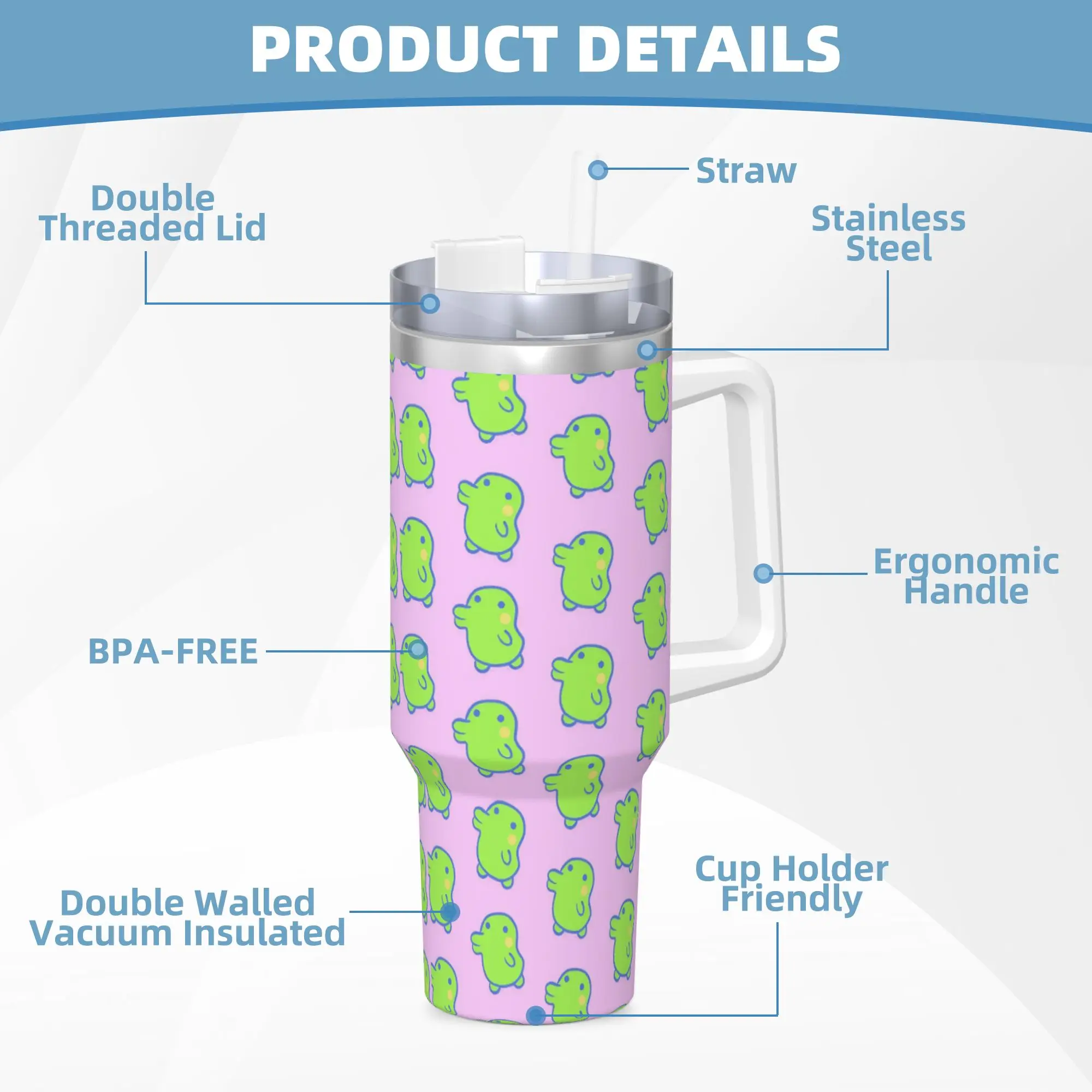 كوتشيباتشيس ماميتشي بهلوان زجاجة مياه للمشروبات الباردة مانعة للتسرب كوب قهوة من الفولاذ المقاوم للصدأ مطبوع أكواب سيارة للتخييم