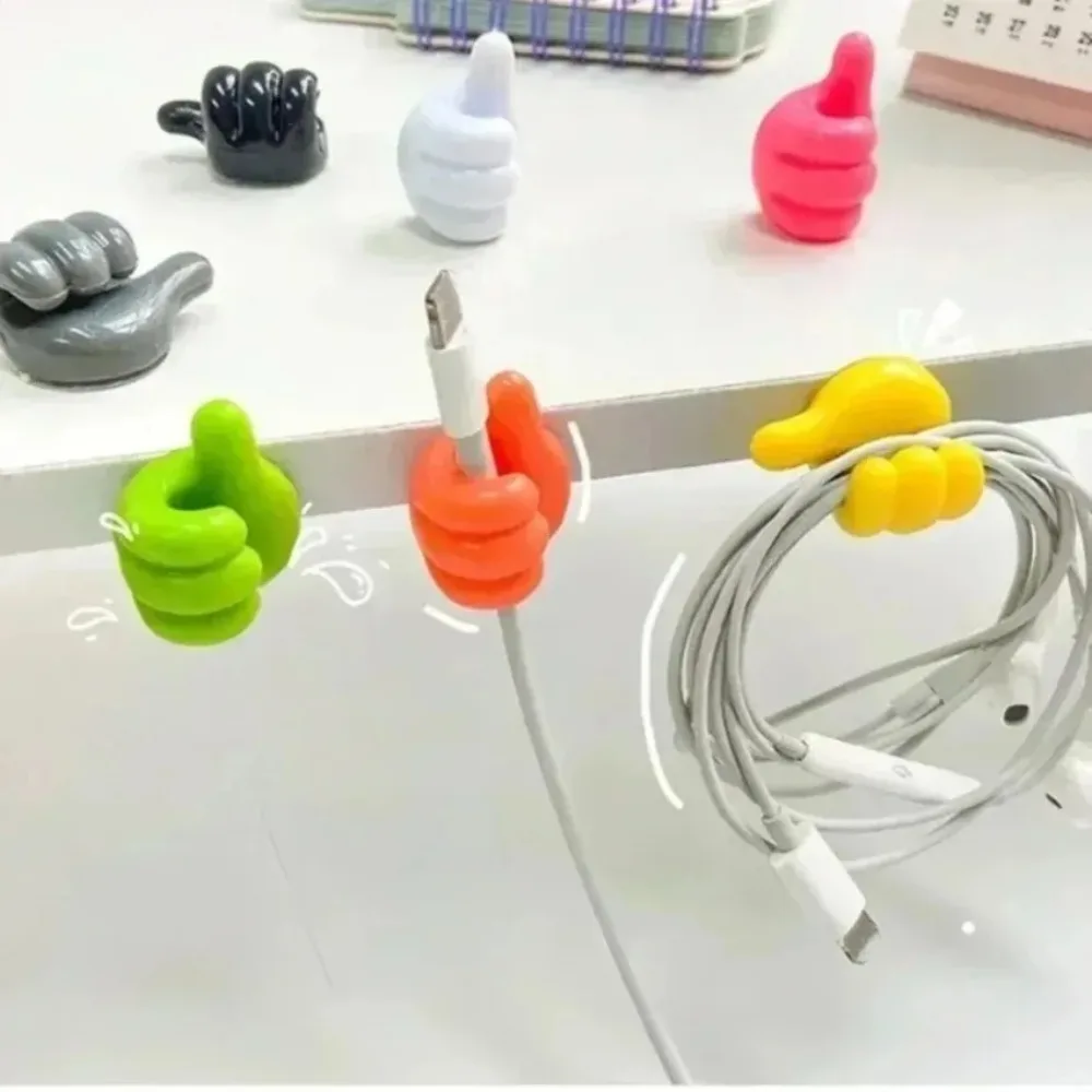 Thumb Cable Fixer Creative Desktop Data Cord Organizer Self Adhesive Wire Holder Keeper Cute Cord Management for Home Office Use
