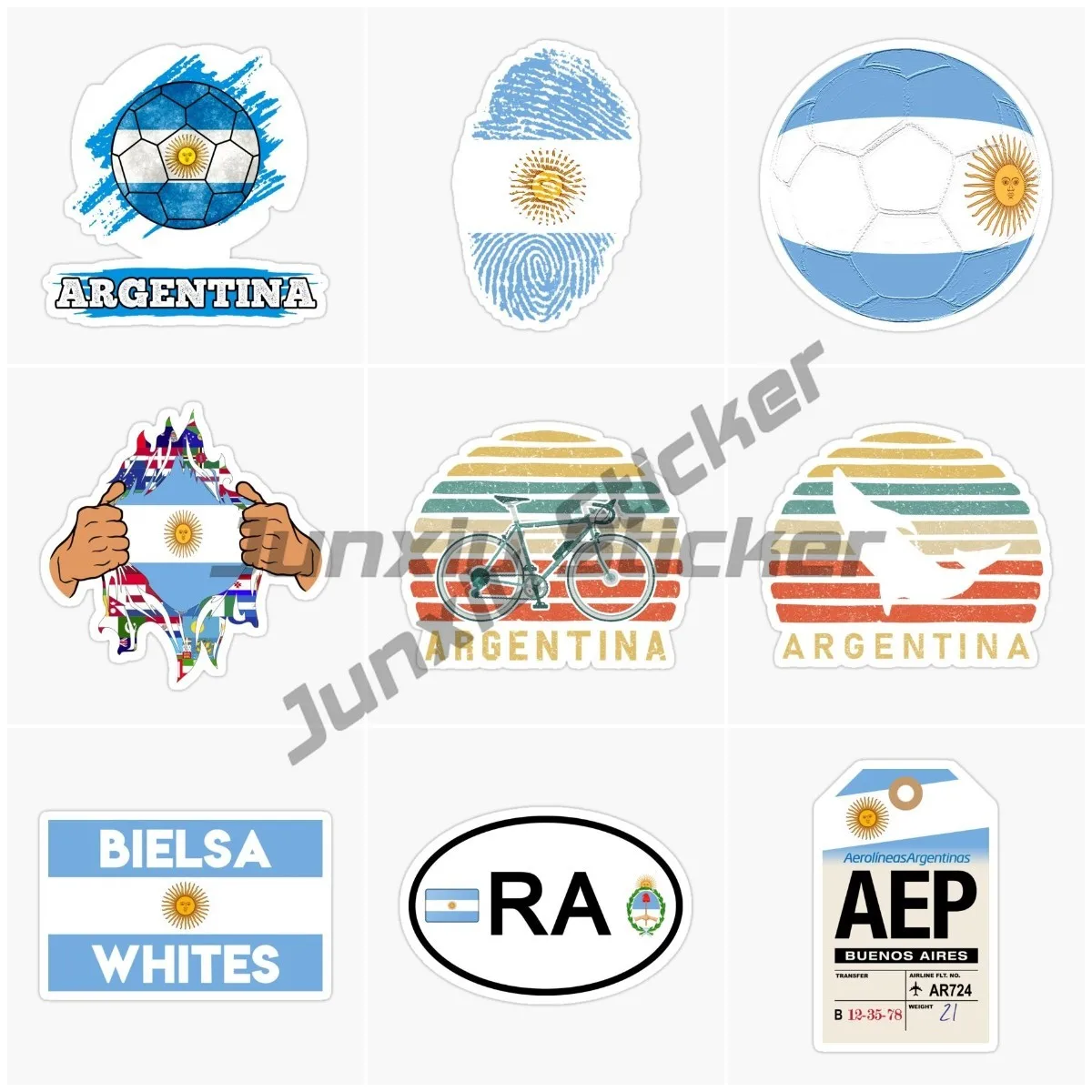 Argentina Football Flag Map Sticker Motorcycle Racing Laptop Helmet Car Decor Car Accessories Vinyl Autohesion Car Sticker - view 2