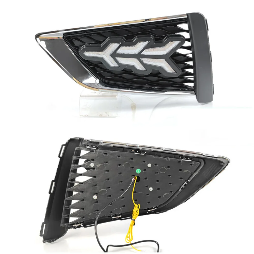 For MG MG3 2017-2018 Yellow White Blue Turning Signal Waterproof ABS 12V Car DRL LED Daytime Running Light Fog Frame Cover