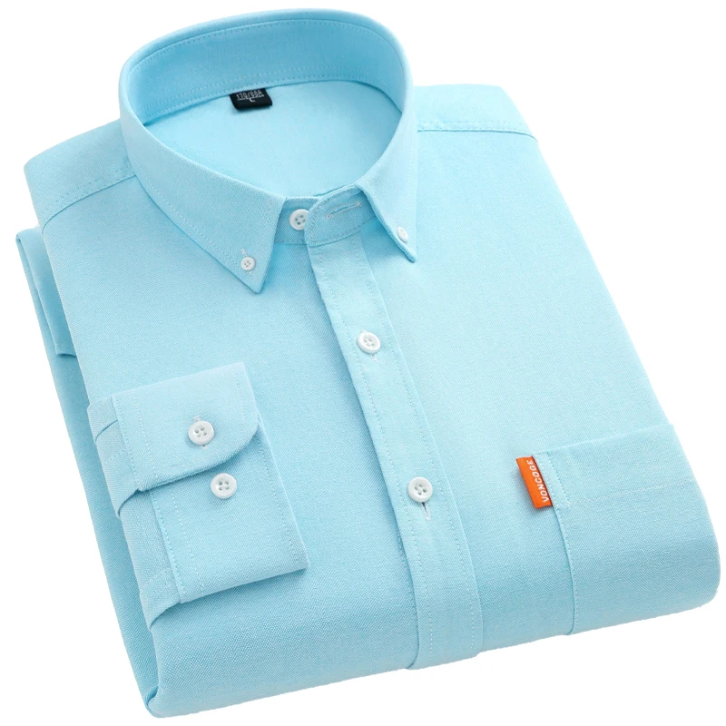 Camisas de talla grande para hombre, 100% algodón, Oxford, manga larga, informal, sólido, Formal, amarillo, blanco, azul, ajuste Regular, Social, 5XL