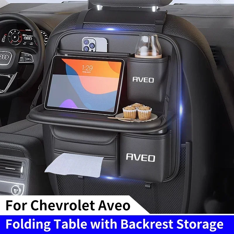

Car Seat Back Organizer with Foldable Table Tray Auto Back Seat Storage Bag For Chevrolet Aveo T200 T250 T300 2014 Tablet Holder