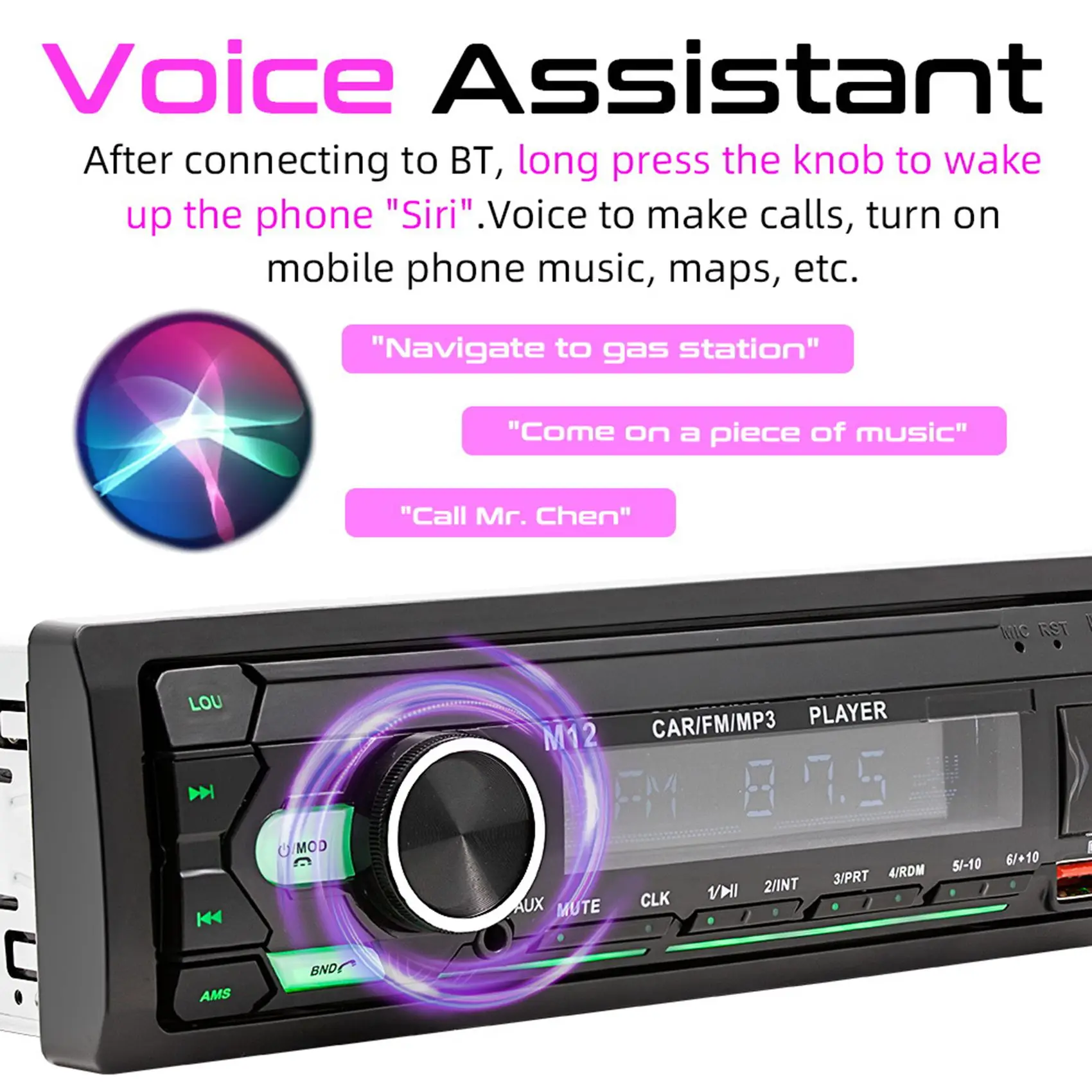 

1Din Car Radio Stereo FM Aux Input Receiver SD TF USB 12V In-Dash 60Wx4 MP3 Autoradio Multimedia Player Stereo Player-M54K